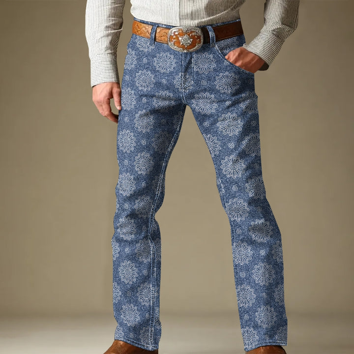 Men's Fashion Printed Long Imitation Jeans 2412009432