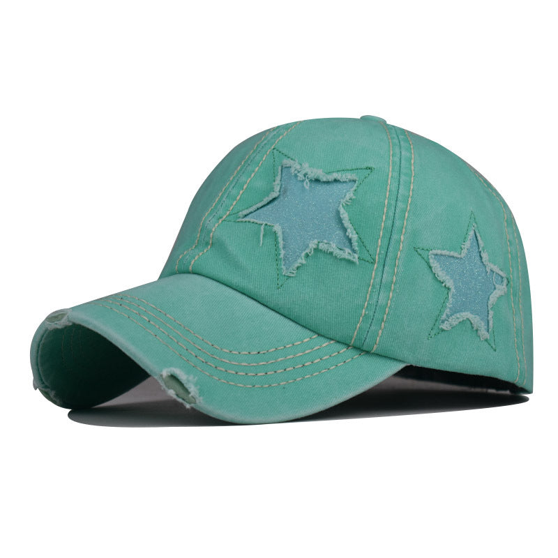 Five-Pointed Star Washed Baseball Cap 240203494