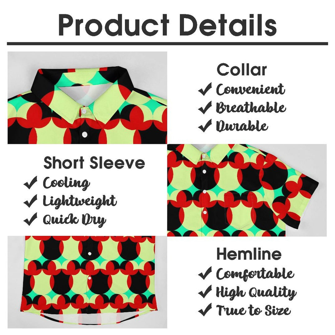 Men's Geometric Print Casual Short Sleeve Shirt 2402000153