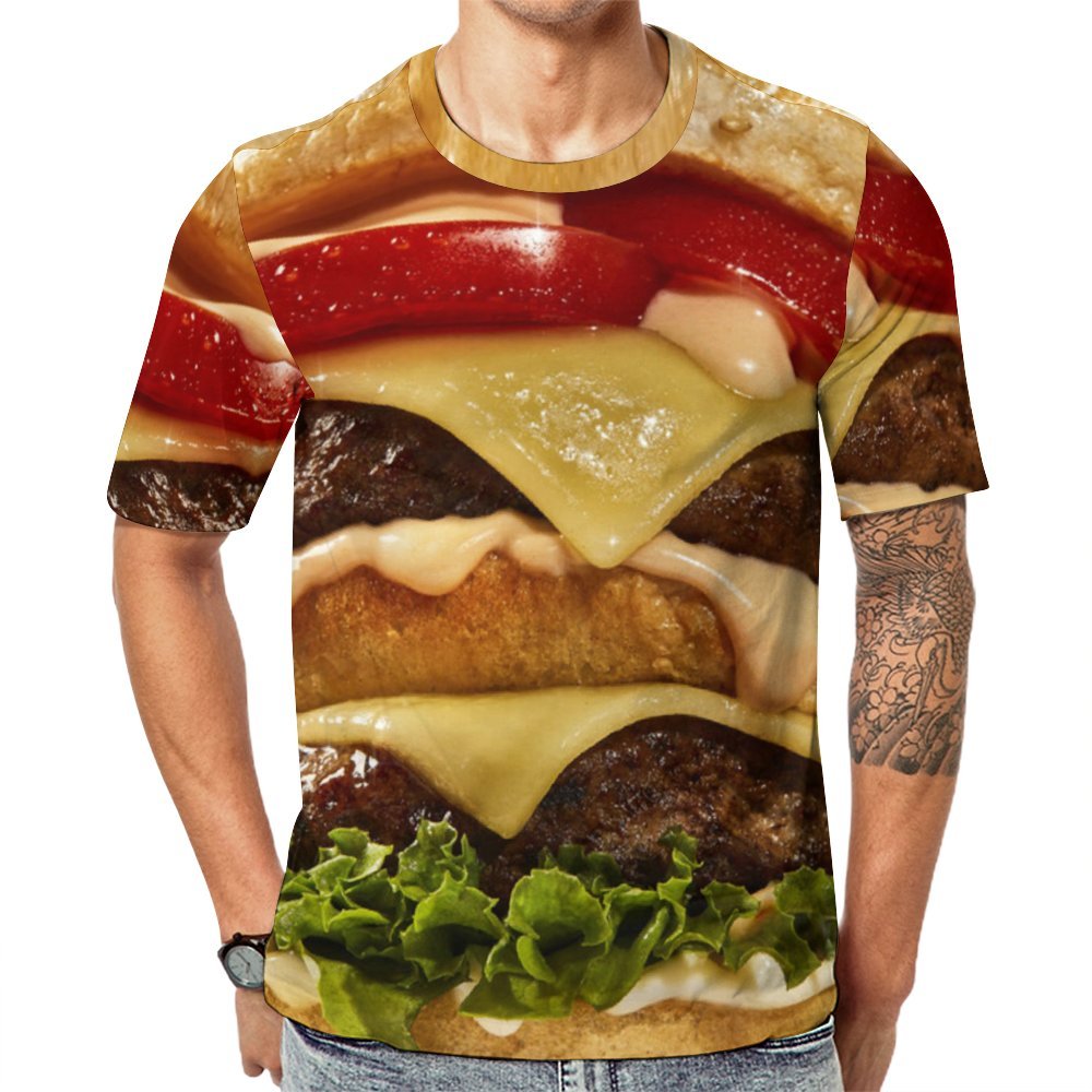 Men's Gourmet Burger Crew Neck Casual T-Shirt 2403000464