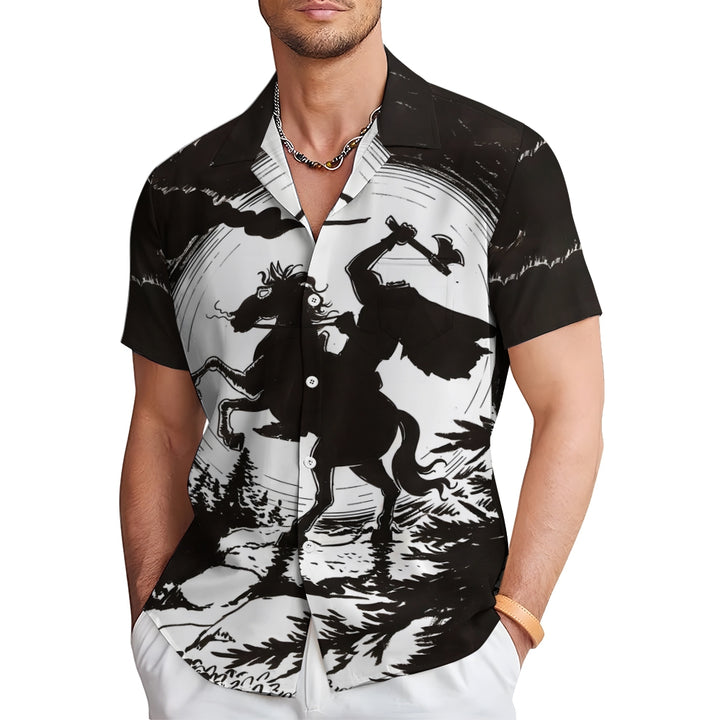 Halloween Headless Horseman Short Sleeve Shirt 2408008209