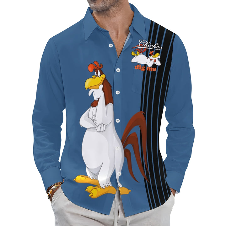 Men's Classic Rooster Stripe Long Sleeve Shirt