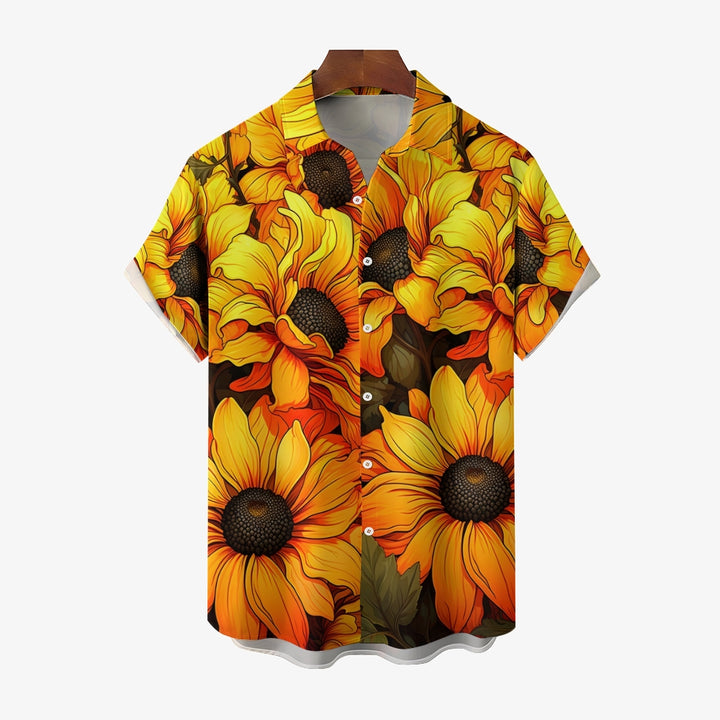 Men's Sunflower Casual Short Sleeve Shirt 2404000379