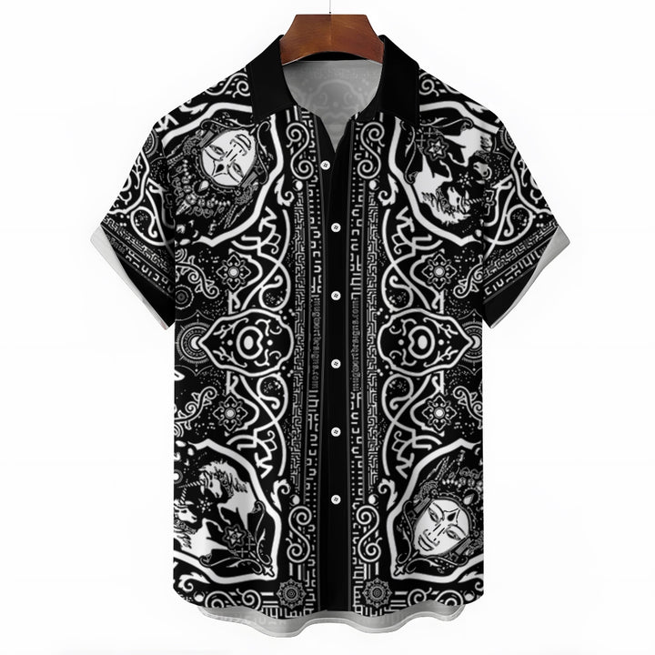 Men's Art Print Casual Short Sleeve Shirt 2404001428