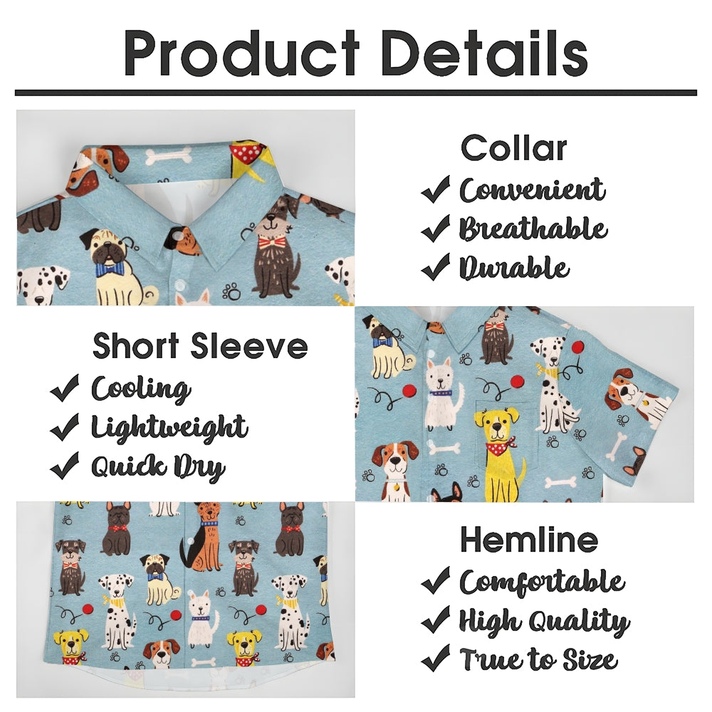 Dogs Cartoon Casual Large Size Short Sleeve Shirt 2407004410