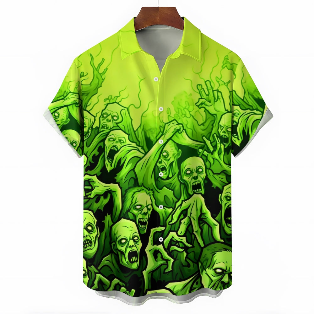 Men's Horror Zombie Prints Short Sleeve Shirt 2410009292