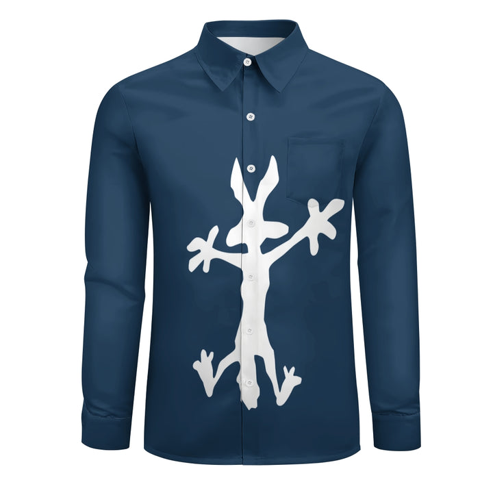 Cheerful Bunny Art Print Casual Long Sleeve Shirt