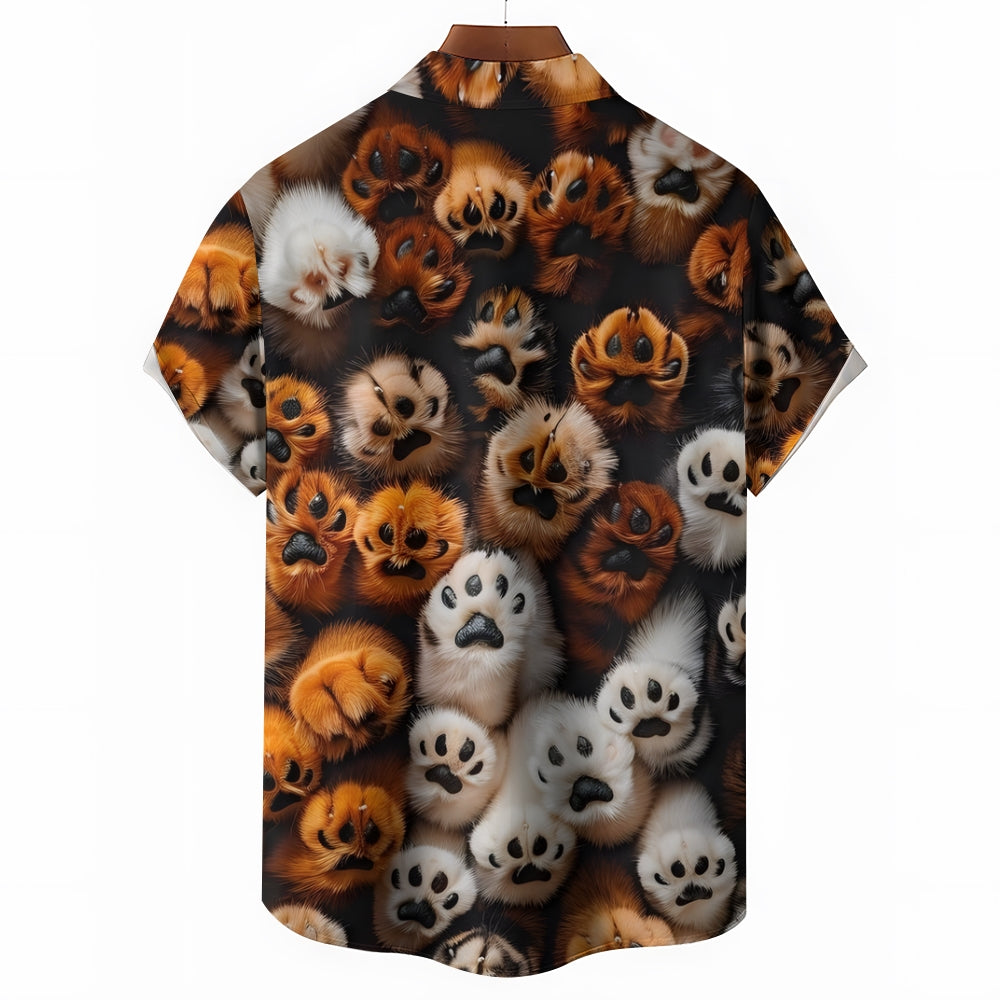 Puppy Paw Prints Casual Short Sleeve Shirt 2412007598