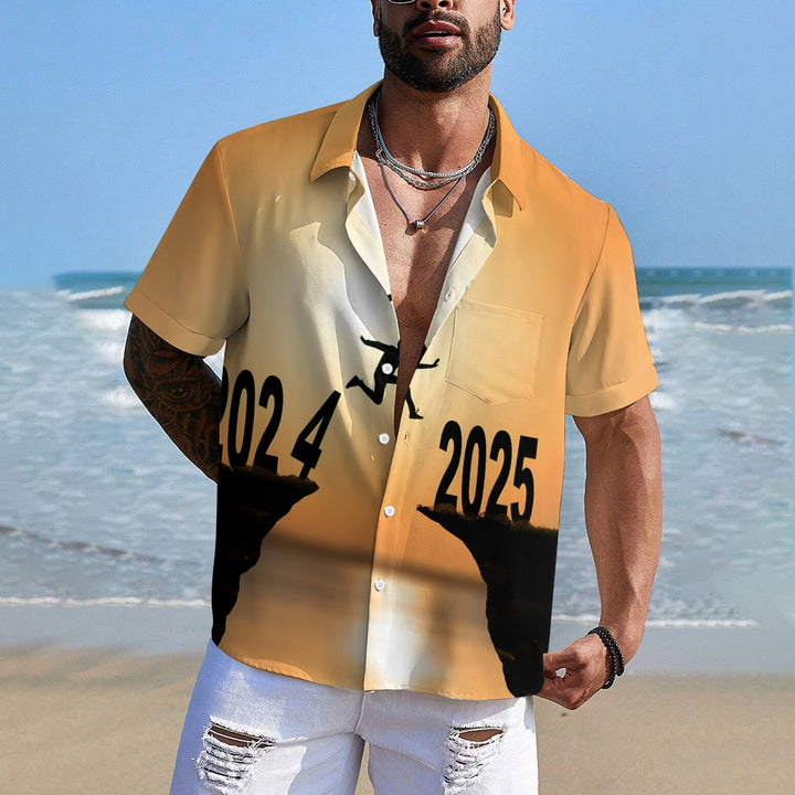 Happy New Year New Year's Eve Print Short Sleeve Shirt 2412010169