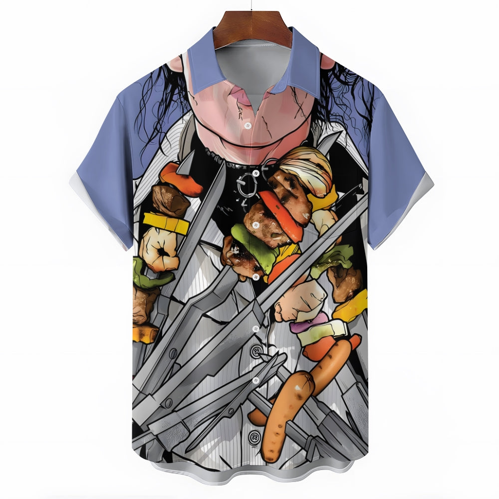 Fun Character Printed Casual Oversized Short Sleeve Shirt 2407001009