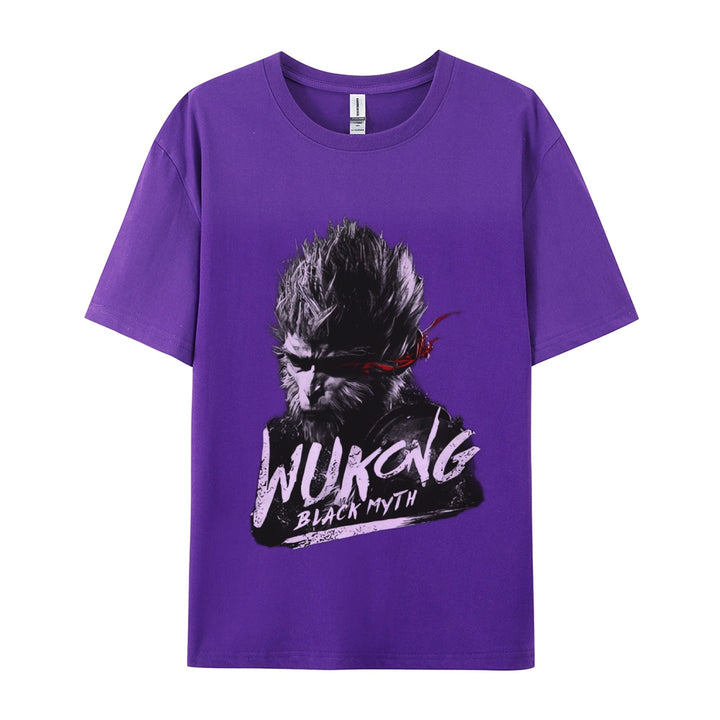 Black Mythology Wukong Printed Crew Neck Short Sleeve T-Shirt 2408007683