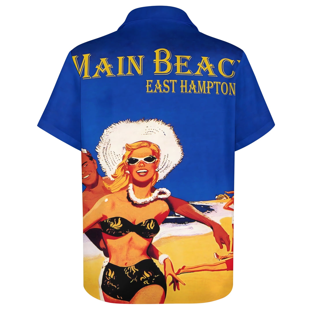 Beach Vacation Print Casual Short Sleeve Shirt 2403000525