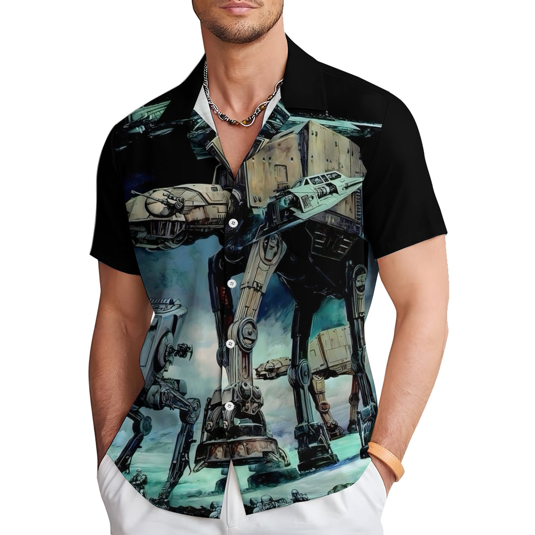 Eye-Catching Giant Armored Walker Personalized Print Hawaiian Short Sleeve Shirt 2404001793