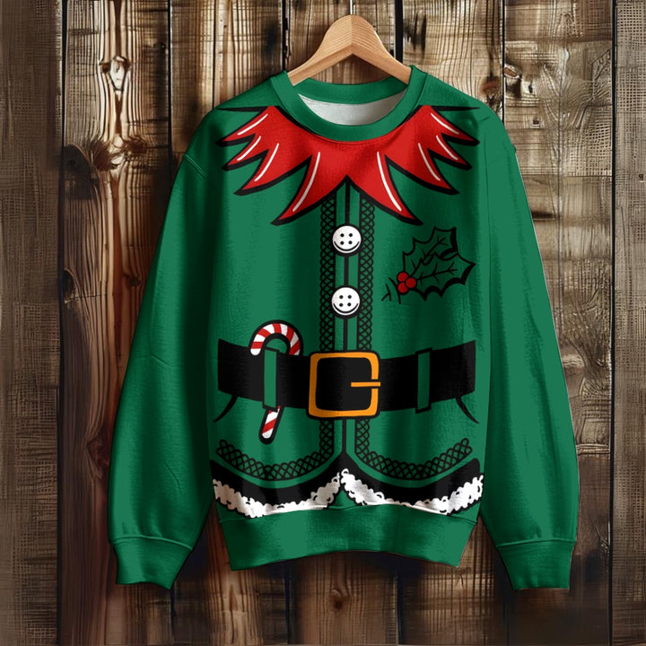 Men's Christmas Cartoon Character Cosplay Print Unisex Sweatshirt 2410009004