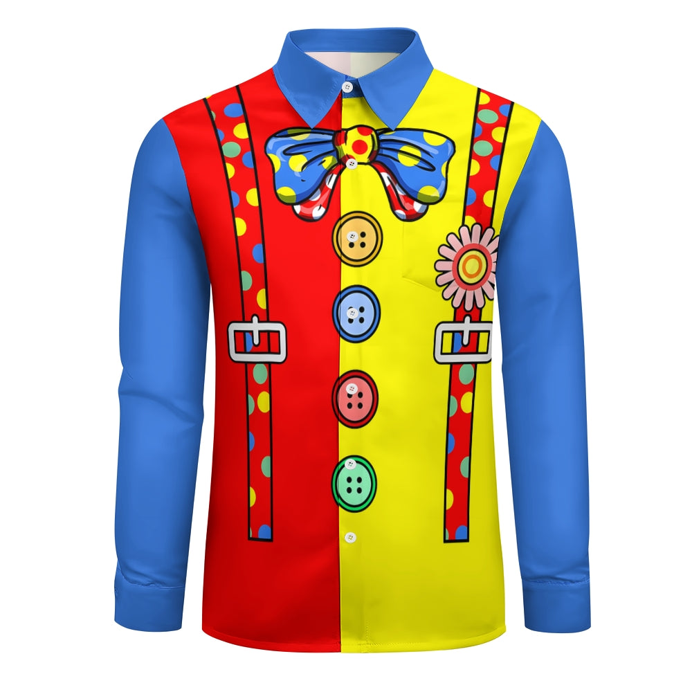 Yellow and Red Clown Strap Long Sleeve Shirt