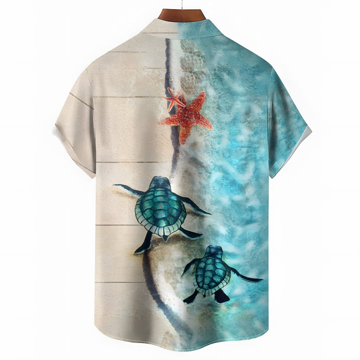 Starfish Turtle Casual Short Sleeve Shirt 2410001603