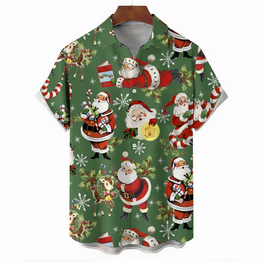 Santa Claus Gift Christmas Casual Short Sleeve Shirt 2409008979