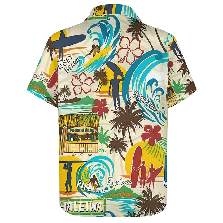 Men's Hawaiian Surf Casual Short Sleeve Shirt 2403000593