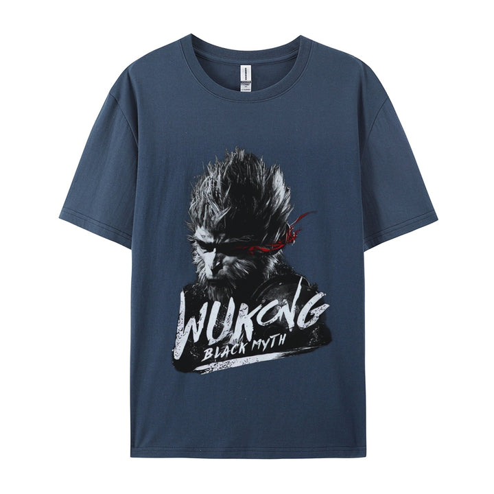 Black Mythology Wukong Printed Crew Neck Short Sleeve T-Shirt 2408007683