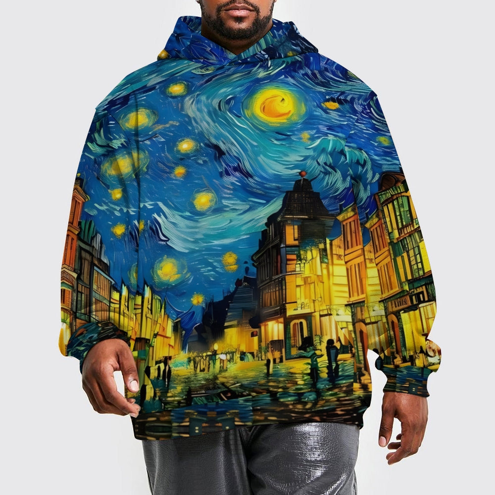 Starry Sky Art Print Plue Size Printed Hoodies 2411000280