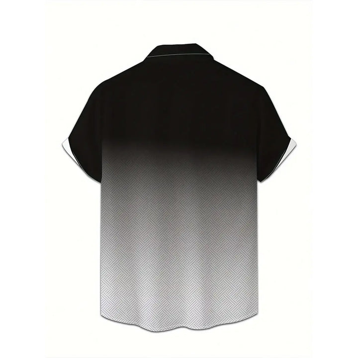 Men's Gradient Short Sleeve Button-Up Shirt