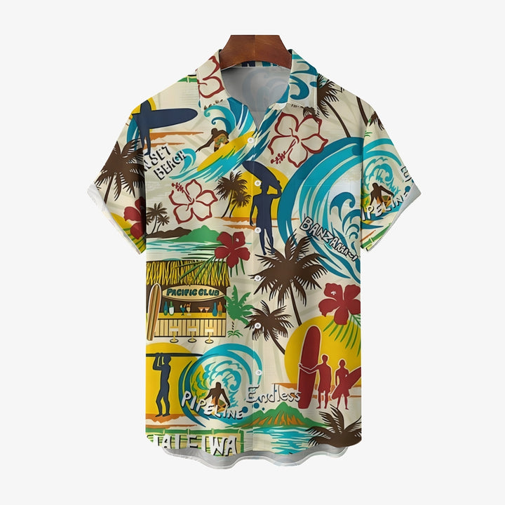 Men's Hawaiian Surf Casual Short Sleeve Shirt 2403000593