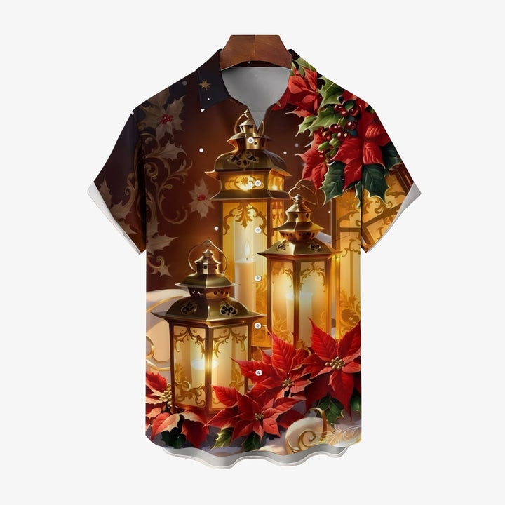 Men's Holiday Prints Casual Short Sleeve Shirt 2412000679