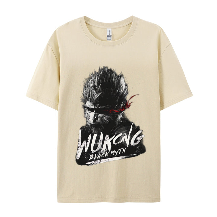 Black Mythology Wukong Printed Crew Neck Short Sleeve T-Shirt 2408007683