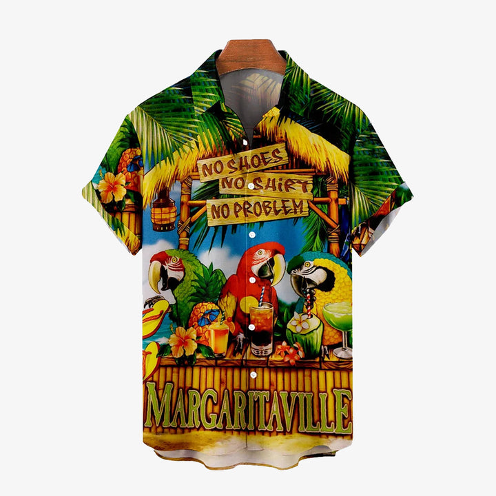 National Hawaii Aloha Men's Large Short Sleeve Shirt