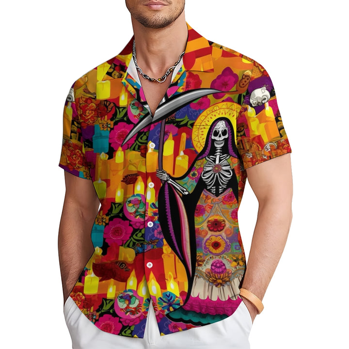 Mexican Culture Candlelight Short Sleeve Shirt 2408000564