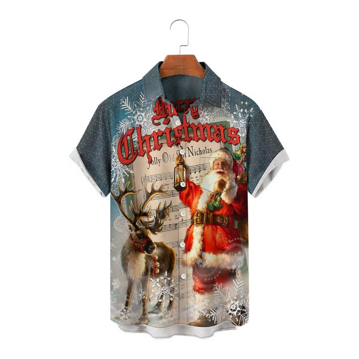 Merry Christmas Casual Short Sleeve Shirt 2410006469