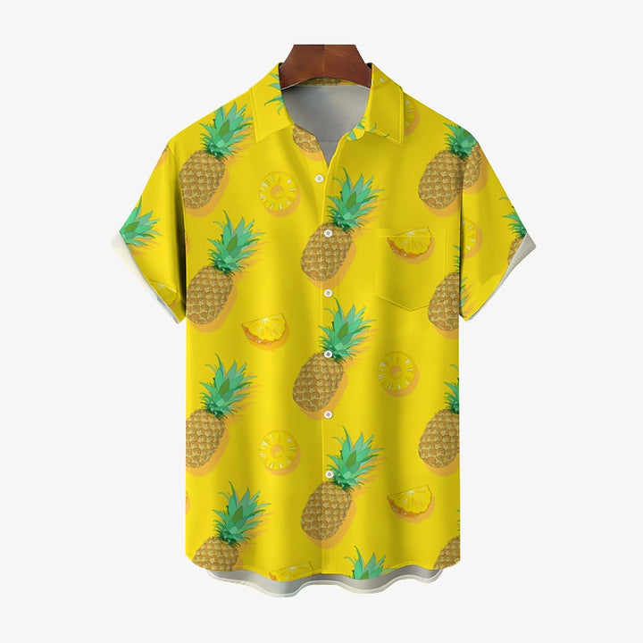 Men's Hawaiian Pineapple Casual Short Sleeve Shirt 2410004904