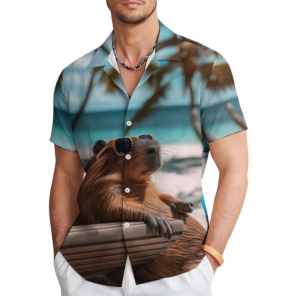 Men's Hawaiian Funny Casual Short Sleeve Shirt 2409002572