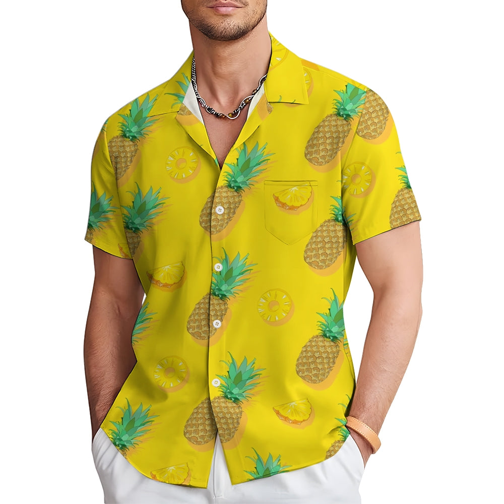 Men's Hawaiian Pineapple Casual Short Sleeve Shirt 2410004904