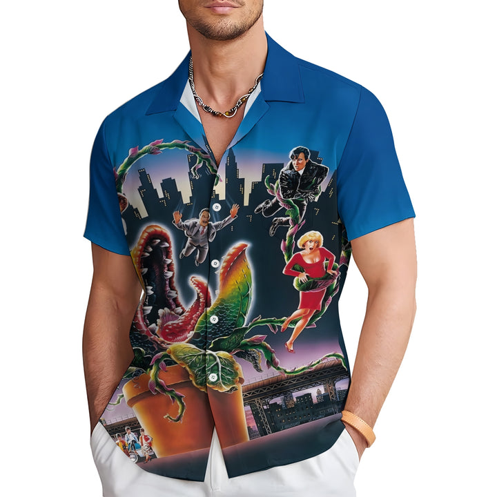 Men's Piranha Character Print Casual Short Sleeve Shirt 2404000376