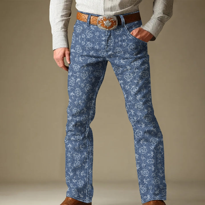 Men's Fashion Printed Long Imitation Jeans 2412009403