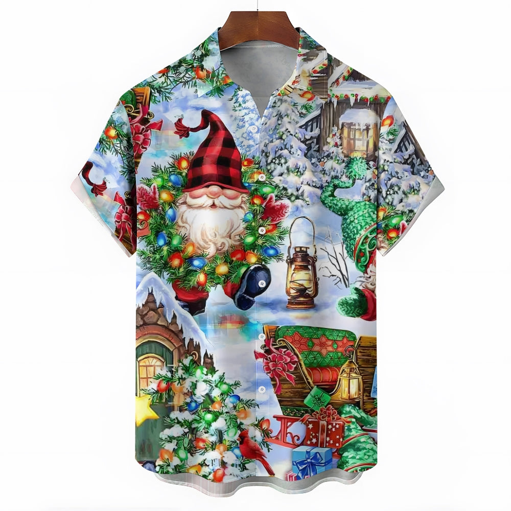 Christmas Christmas Tree Casual Large Size Short Sleeve Shirt 2408000578