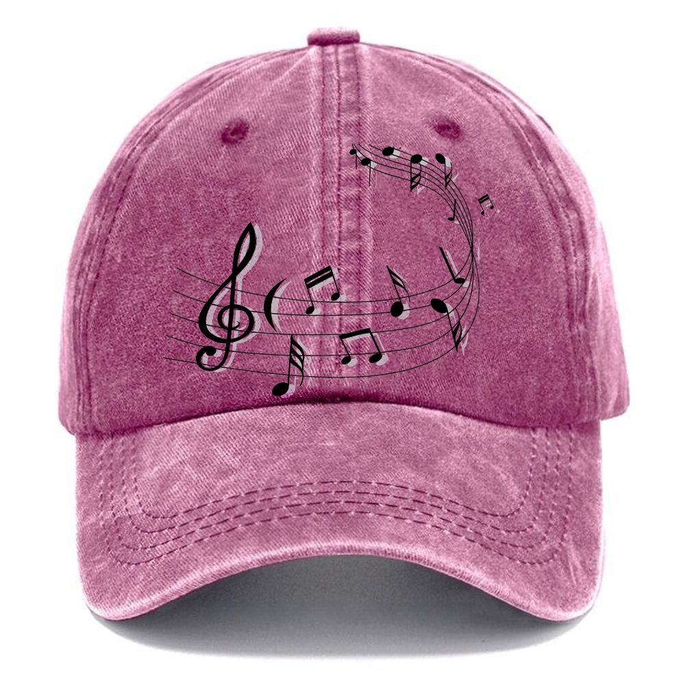 Unisex Vintage Casual Musical Character Washed Cap