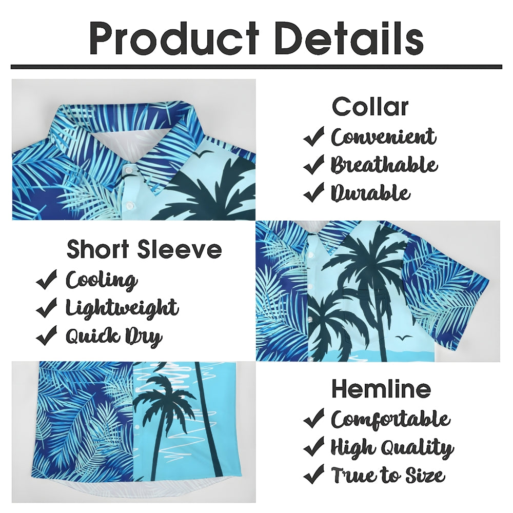 Men's Hawaiian Coconut Tree Casual Short Sleeve Shirt 2410005861