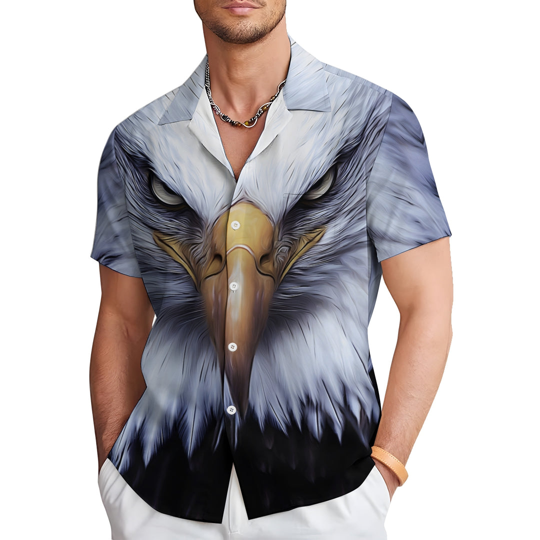 Men's Eagle Casual Short Sleeve Shirt 2404000408