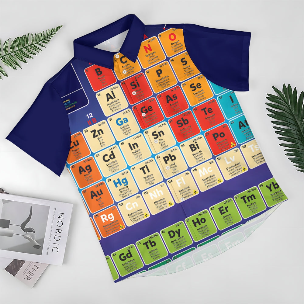 Men's periodic table print short sleeve shirt 2408005741