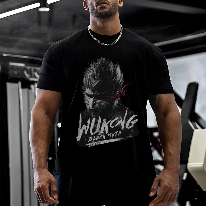 Black Mythology Wukong Printed Crew Neck Short Sleeve T-Shirt 2408007683