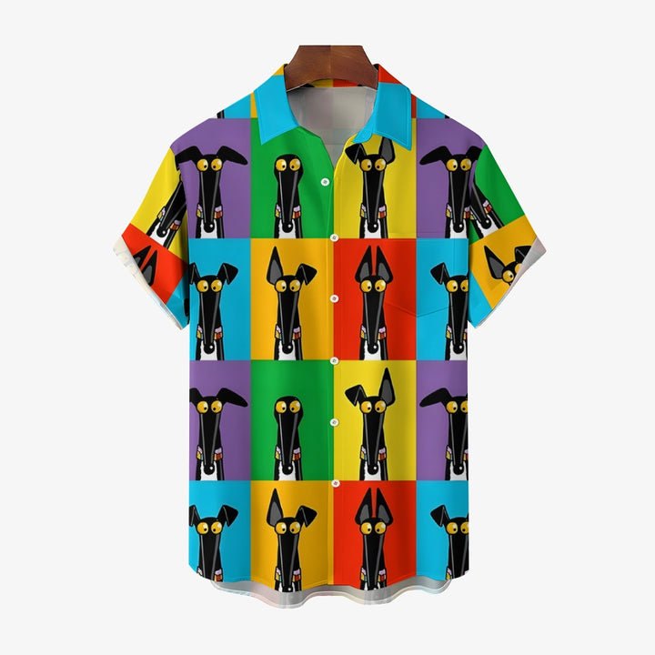 Pop Art Hound Casual Short Sleeve Shirt 2409001582