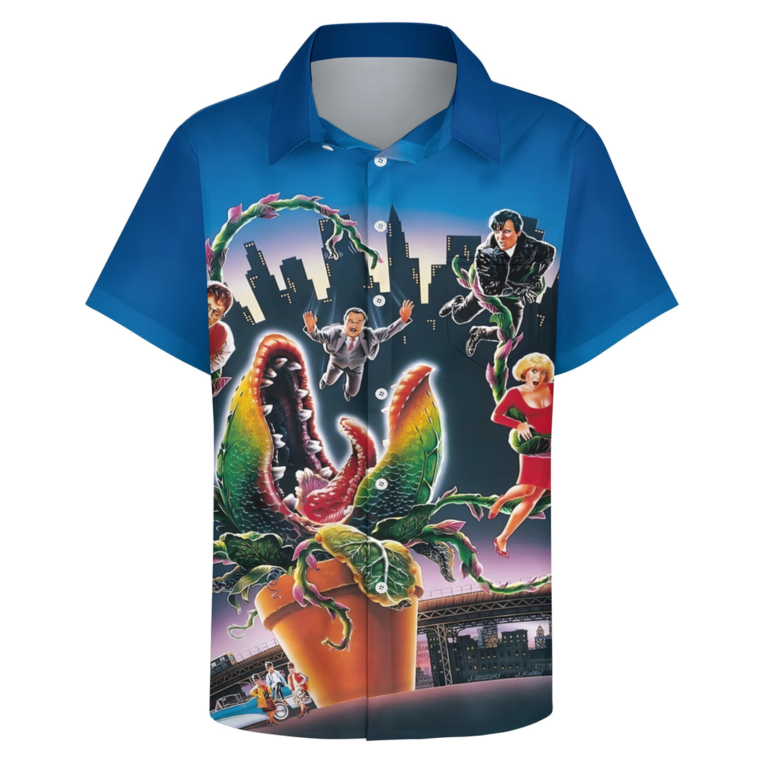 Men's Piranha Character Print Casual Short Sleeve Shirt 2404000376