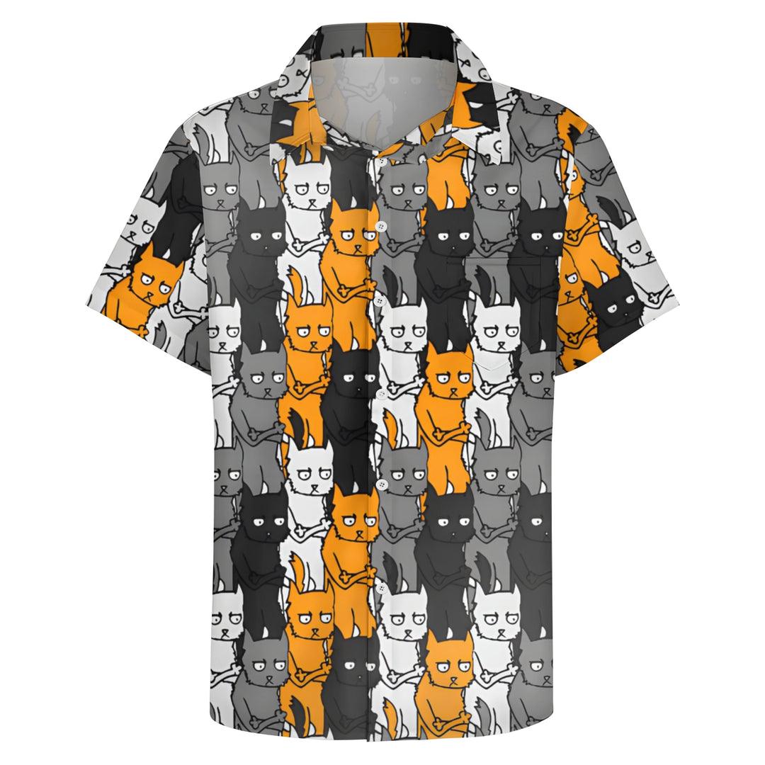 Men's Fun Animal Prints Casual Short Sleeve Shirt 2404001798