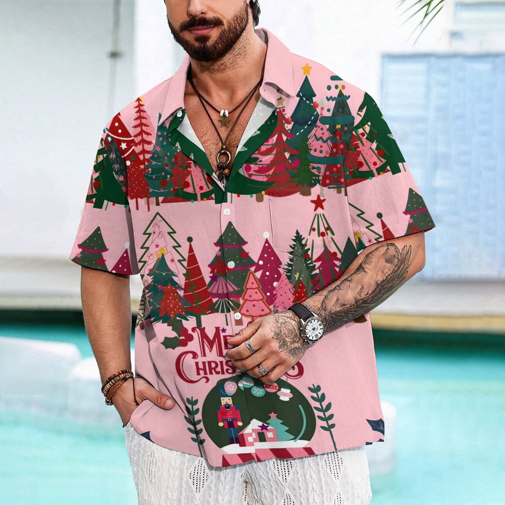 Christmas Tree Casual Short Sleeve Shirt 2409006211