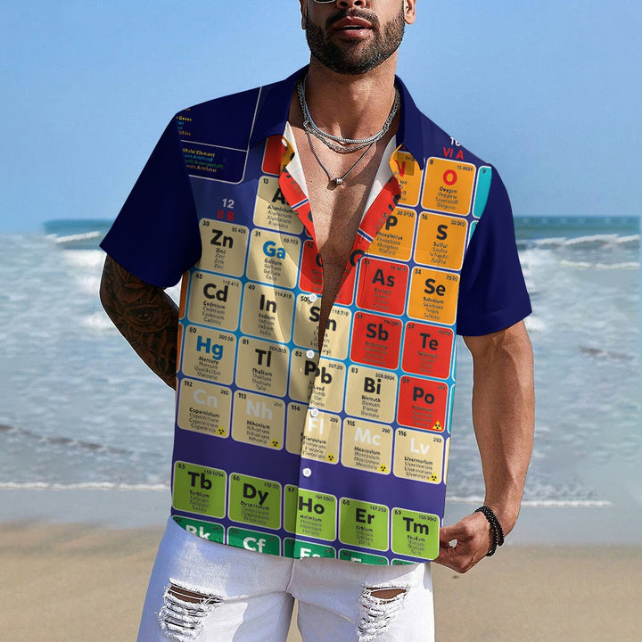 Men's periodic table print short sleeve shirt 2408005741