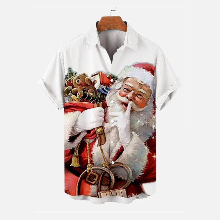 Santa Gift Breast Pocket Hawaiian Shirt