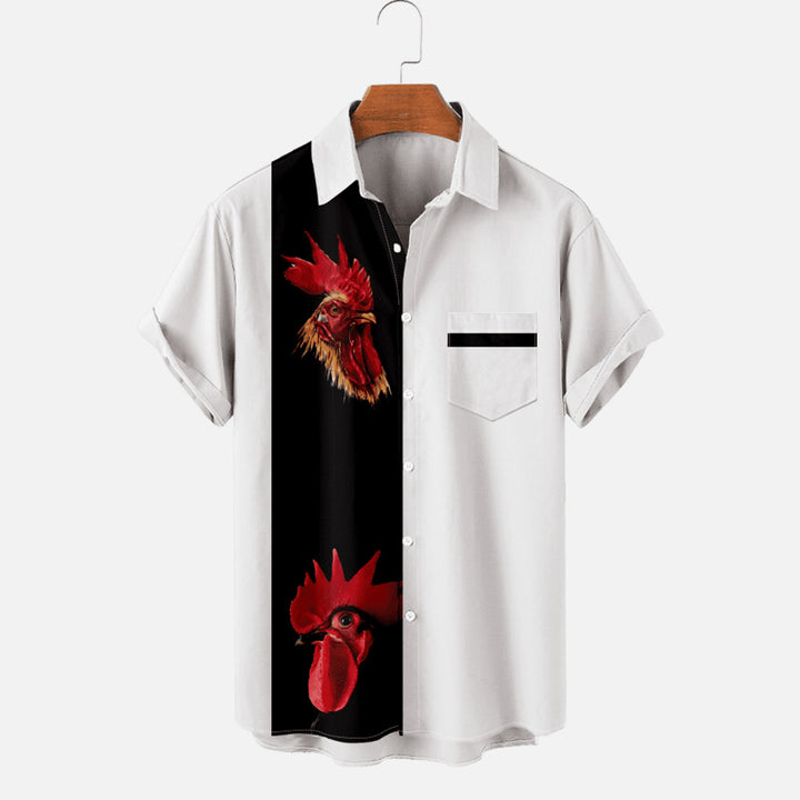 Men's Classic Rooster Stripe Short Sleeve Shirt