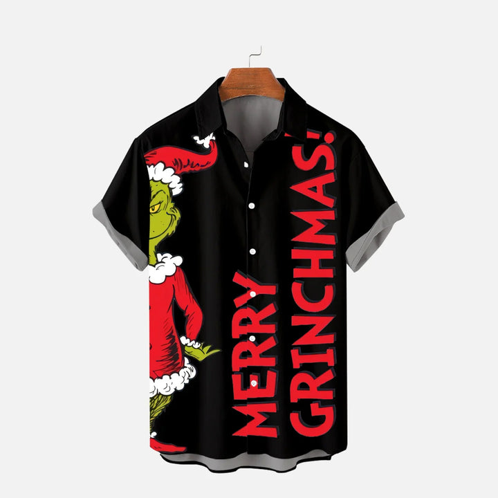 Men's Merry Christmas Spoof Pattern Short Sleeve Shirt